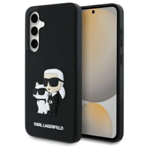 Karl Lagerfeld 3D Rubber Karl&Choupette dėklas Samsung Galaxy S24 FE – juodas