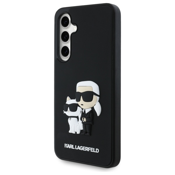Karl Lagerfeld 3D Rubber Karl&Choupette dėklas Samsung Galaxy S24 FE – juodas