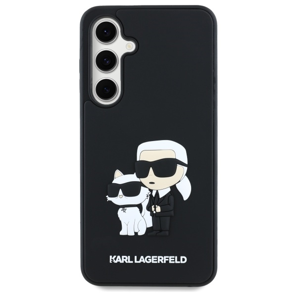 Karl Lagerfeld 3D Rubber Karl&Choupette dėklas Samsung Galaxy S24 FE – juodas