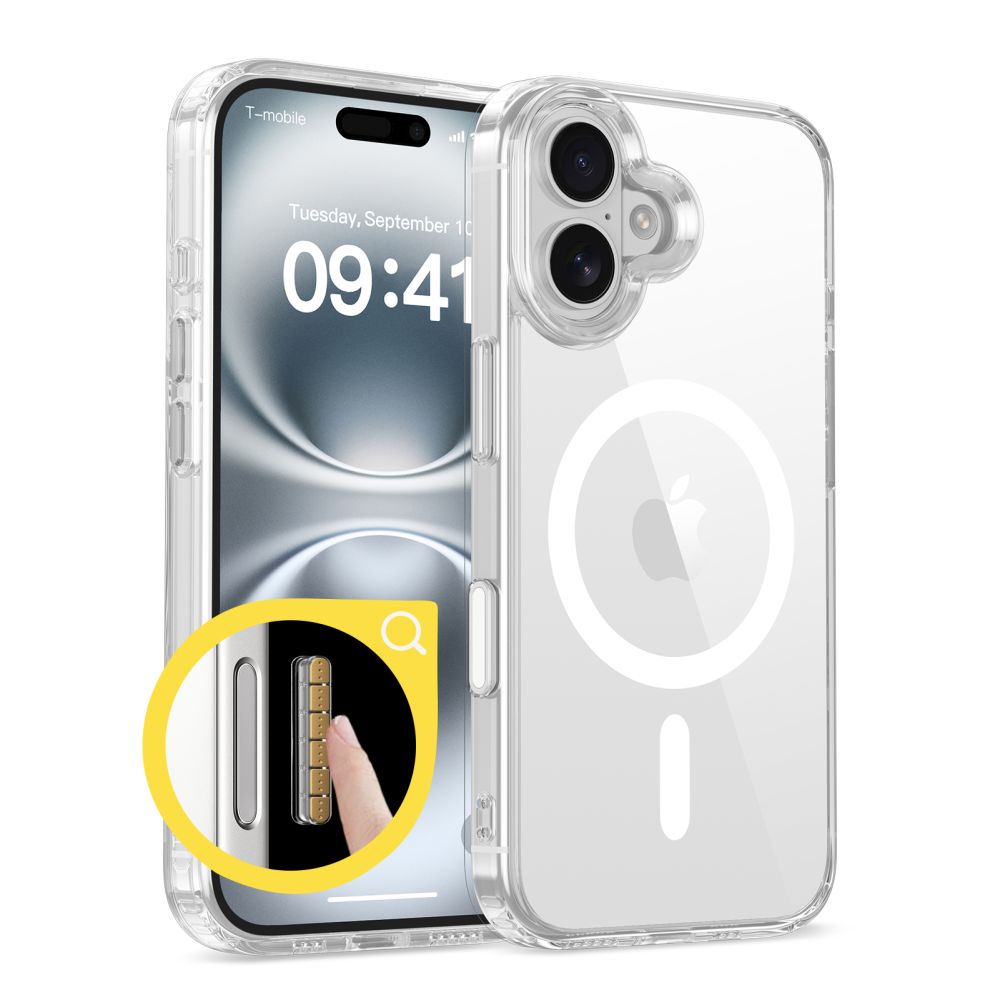 Dėklas Tech-Protect Flexair Hybrid CC MagSafe iPhone 16, skaidrus
