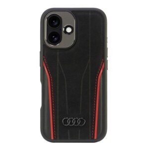 Audi odinis MagSafe dėklas iPhone 16 – juodai raudonas