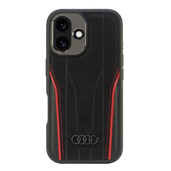Audi odinis MagSafe dėklas iPhone 16 – juodai raudonas
