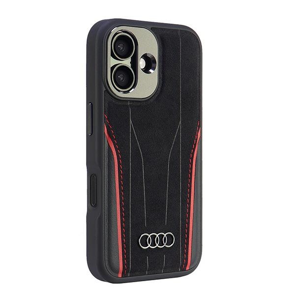 Audi odinis MagSafe dėklas iPhone 16 – juodai raudonas