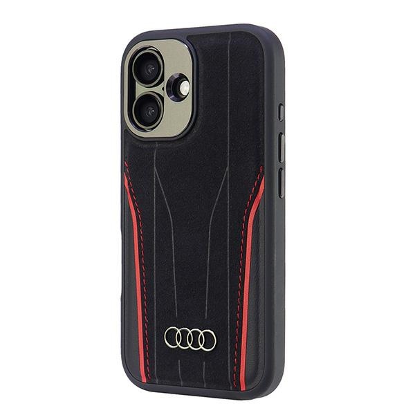 Audi odinis MagSafe dėklas iPhone 16 – juodai raudonas
