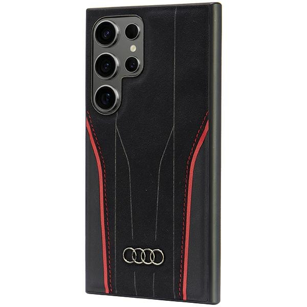 Audi odinis MagSafe dėklas S24 Ultra – juodai raudonas