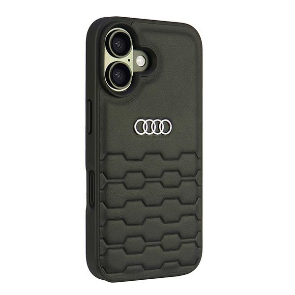 Audi Synthetic Leather dėklas iPhone 16 – juodas