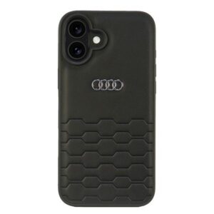 Audi Synthetic Leather dėklas iPhone 16 Plus – juodas