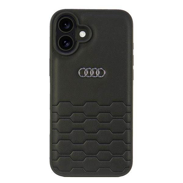 Audi Synthetic Leather dėklas iPhone 16 Plus – juodas