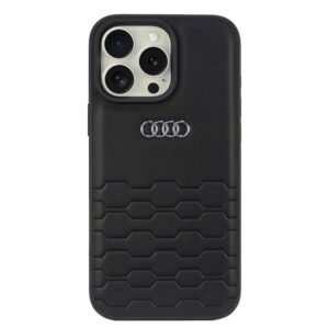 Audi Synthetic Leather dėklas iPhone 16 Pro Max – juodas