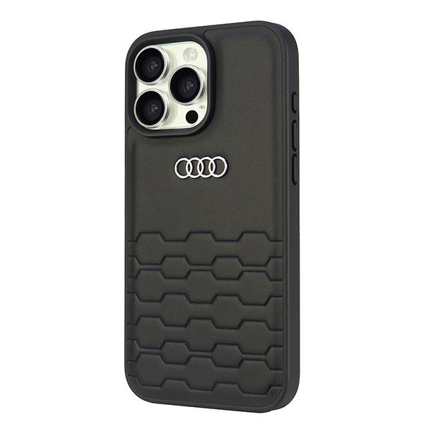 Audi Synthetic Leather dėklas iPhone 16 Pro Max – juodas