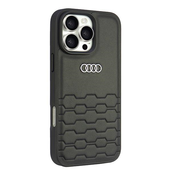 Audi Synthetic Leather dėklas iPhone 16 Pro Max – juodas
