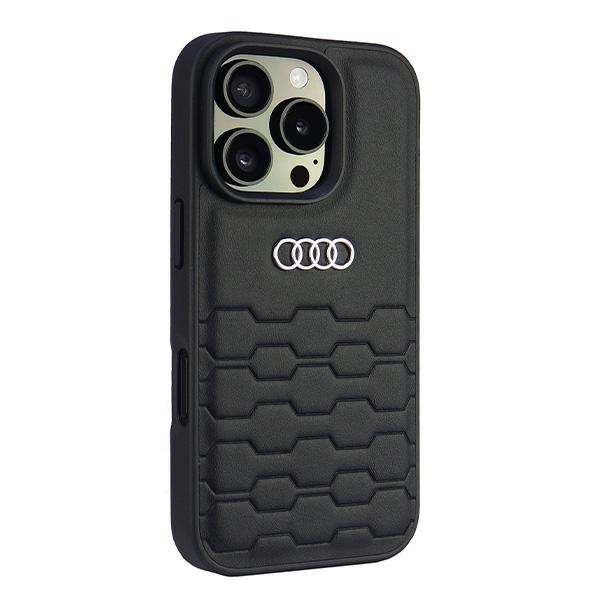 Audi Synthetic Leather dėklas iPhone 16 Pro – juodas