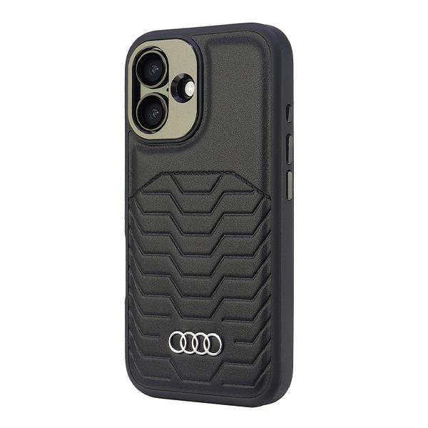 Audi MagSafe dėklas iPhone 16 6.1 – juodas, eko oda