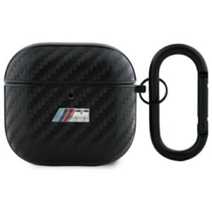 BMW AirPods 4 dėklas – juodas PU Carbon M Collection