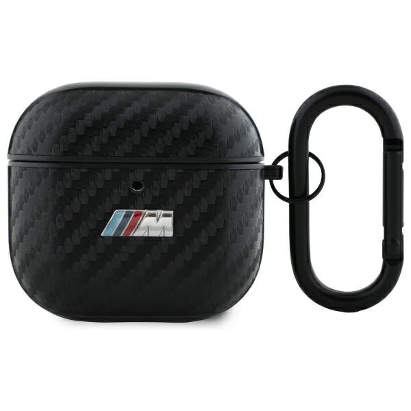 BMW AirPods 4 dėklas – juodas PU Carbon M Collection