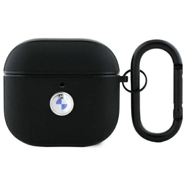 BMW dėklas AirPods 4 – natūrali oda, juodas