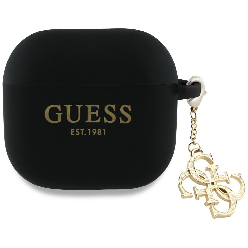 Guess silikoninis dėklas AirPods 4 – juodas