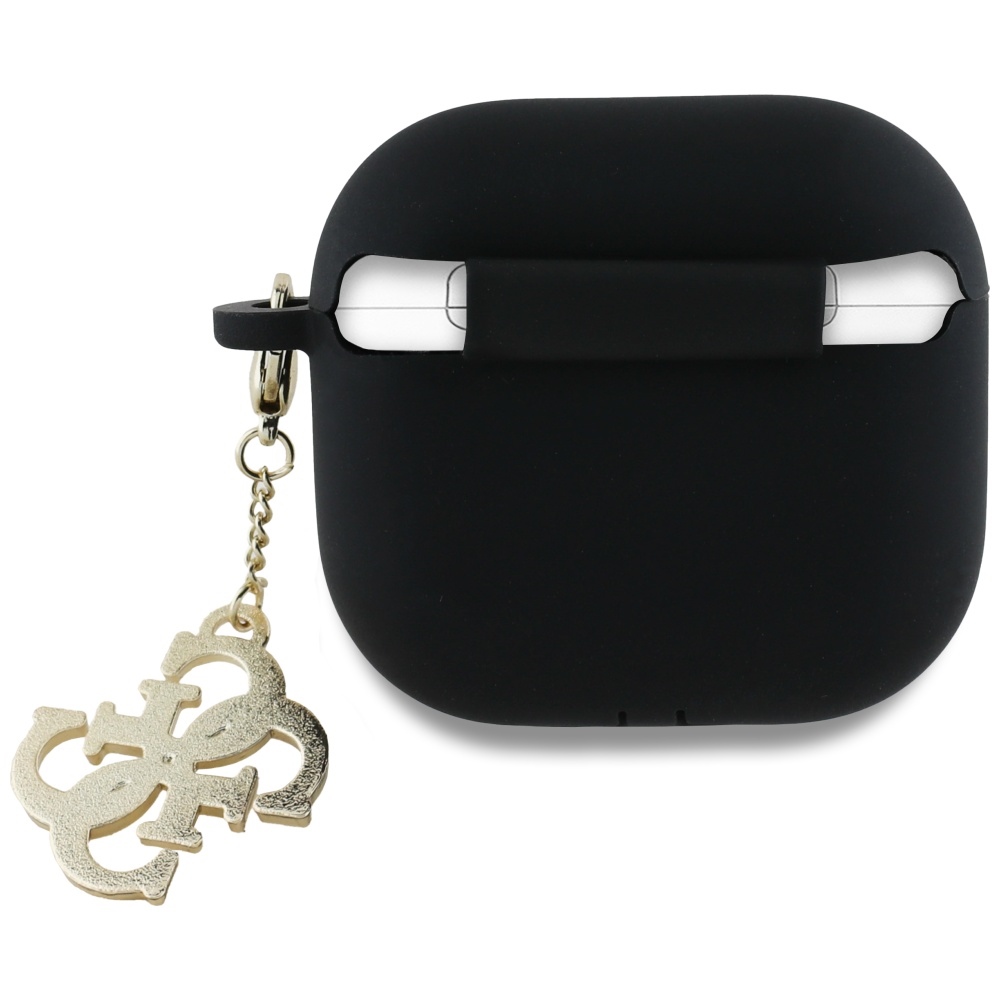 Guess silikoninis dėklas AirPods 4 – juodas