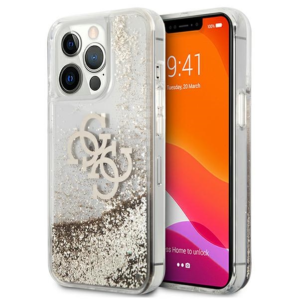 Guess blizgus dėklas iPhone 13 Pro Max – auksinis