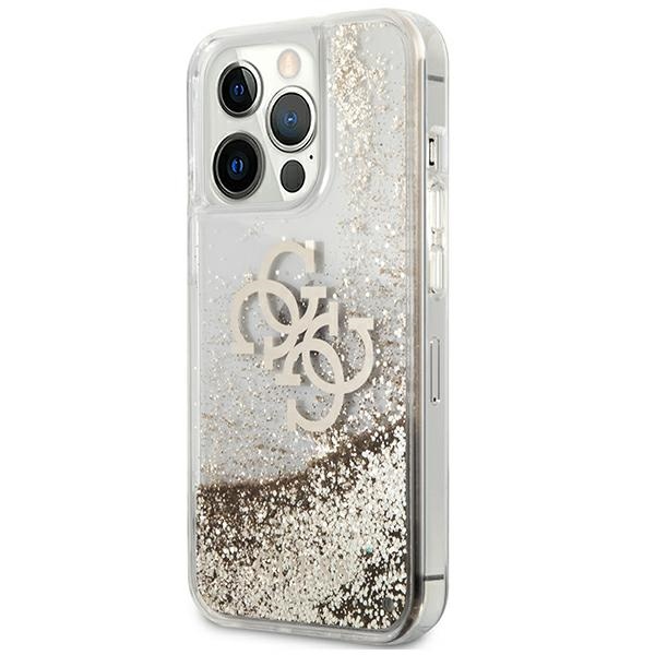 Guess blizgus dėklas iPhone 13 Pro Max – auksinis