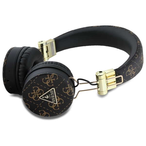 Guess Bluetooth ENC GUBH70E4PTMK ausinės juodos/juodos 4G trikampio apvalios formos