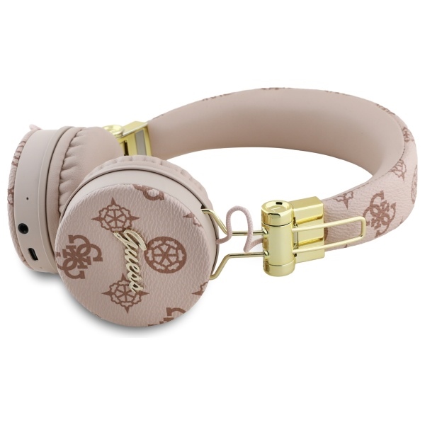 Guess Bluetooth ENC GUBH70EPOSMW Rudos/Brown Peony Script apvalios formos ausinės