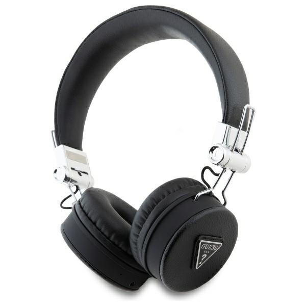 Guess Bluetooth ENC GUBH70PGTSPSK ant ausinės juodos/juodos grūdėtos klasikinės apvalios formos