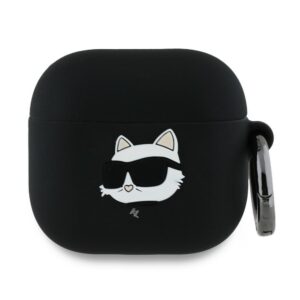 Karl Lagerfeld silikoninis dėklas AirPods 4 – juodas