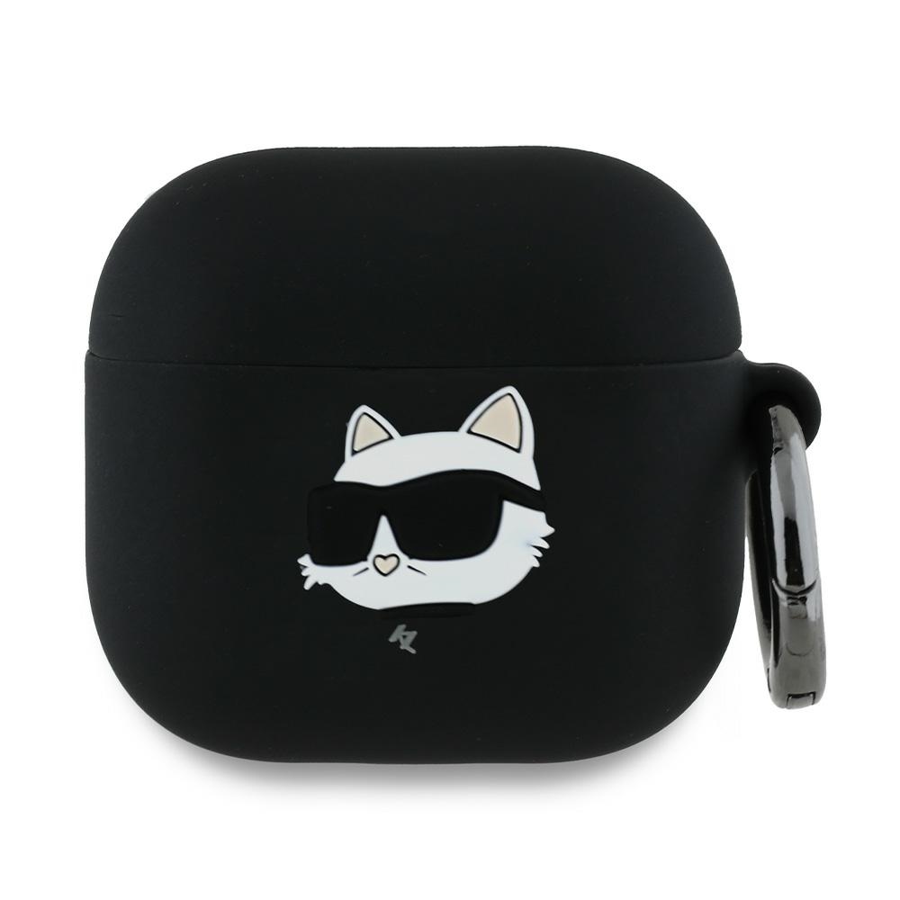 Karl Lagerfeld silikoninis dėklas AirPods 4 – juodas