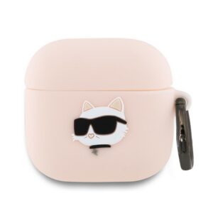 Karl Lagerfeld silikoninis dėklas AirPods 4 – rožinis