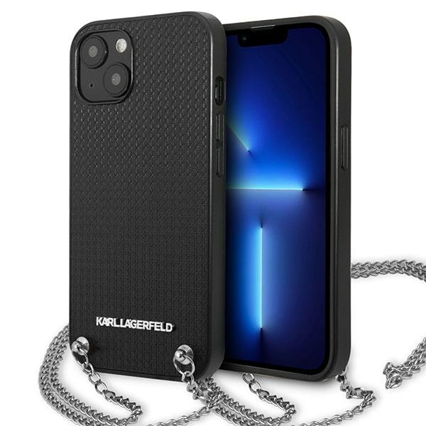 Karl Lagerfeld odinis dėklas iPhone 13/14/15 – juodas