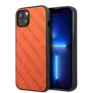 Karl Lagerfeld perforuotas dėklas iPhone 13/14/15 6.1" – oranžinis