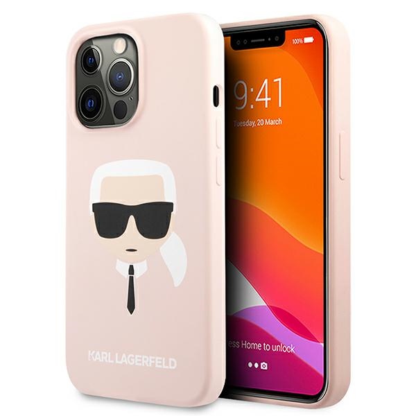 Karl Lagerfeld silikoninis dėklas iPhone 13 Pro Max – rožinis