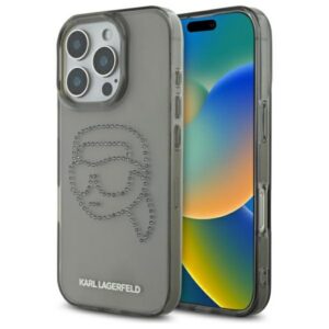 Karl Lagerfeld kietas dėklas iPhone 16 Pro Max – juodas