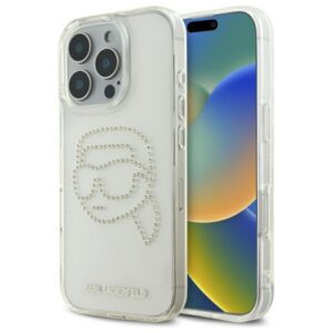 Karl Lagerfeld dėklas iPhone 16 Pro Max – skaidrus