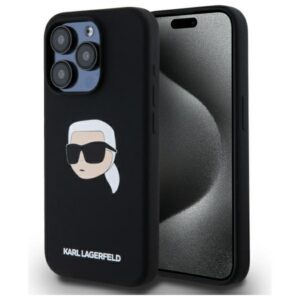 Karl Lagerfeld MagSafe dėklas iPhone 15 Pro – juodas