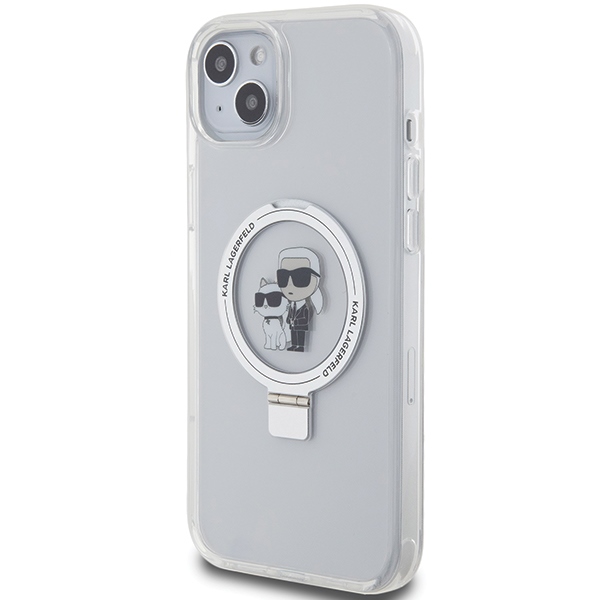 Karl Lagerfeld MagSafe dėklas iPhone 15 Plus/14 Plus – baltas