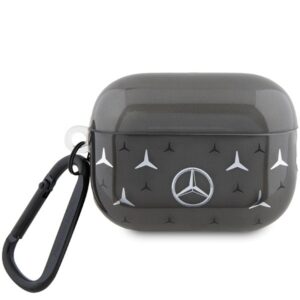Mercedes‑Benz AirPods Pro 2 dėklas – juodas, Large Star Pattern