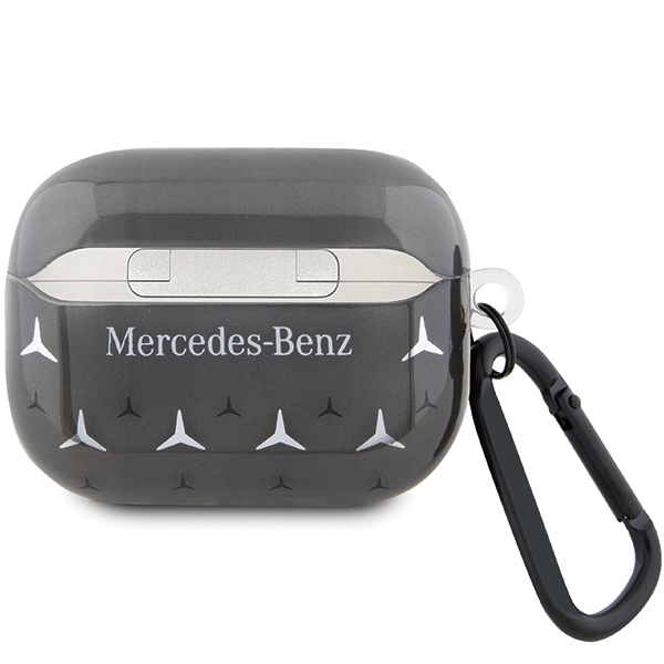 Mercedes‑Benz AirPods Pro 2 dėklas – juodas, Large Star Pattern
