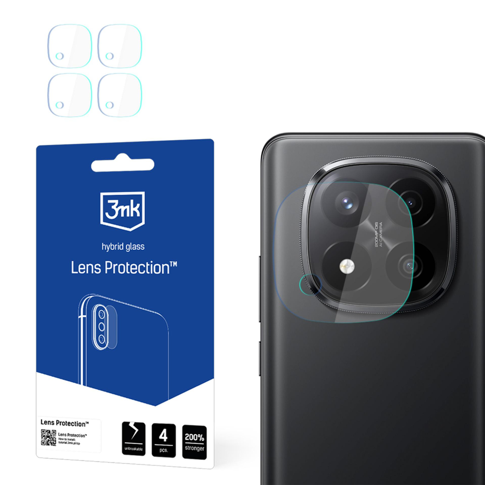 Hibridinis stiklas fotoaparato objektyvui 3mk objektyvo apsauga, skirtas Xiaomi Redmi Note 14 Pro+