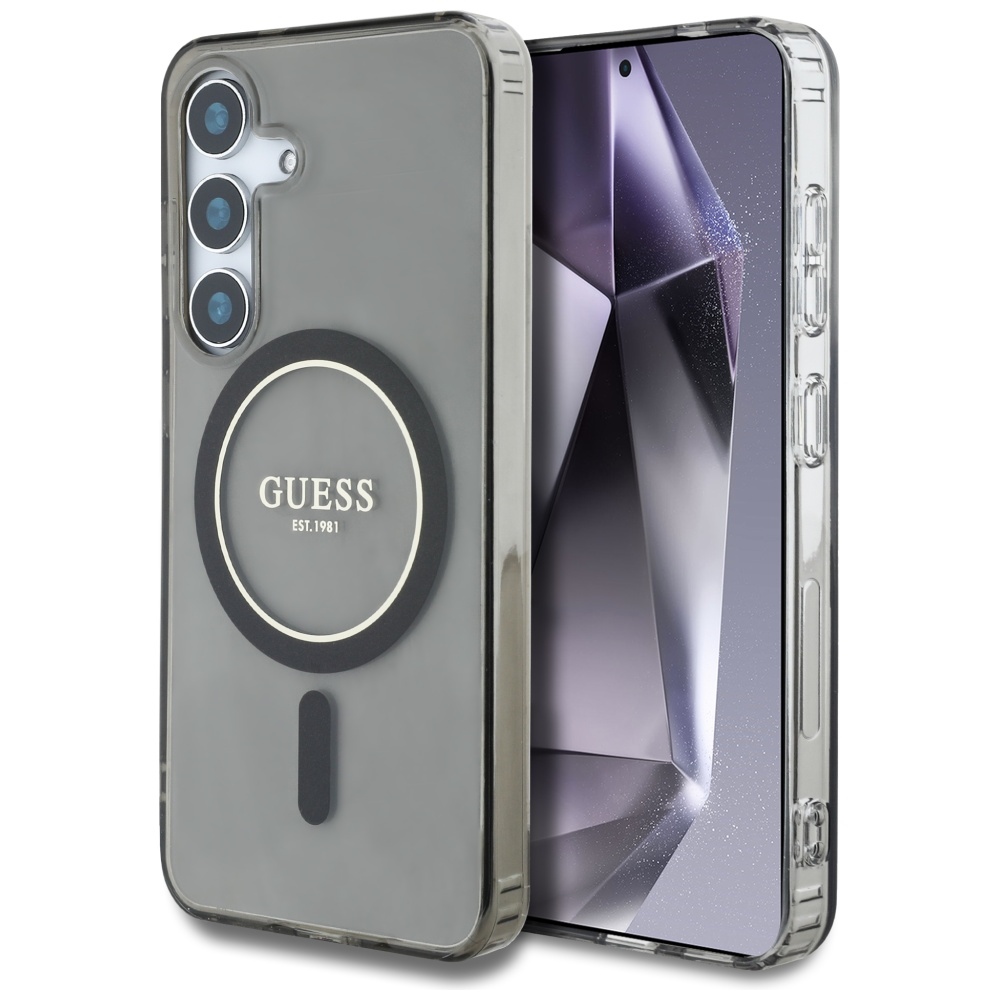 Guess MagSafe dėklas Samsung Galaxy S25 – juodas