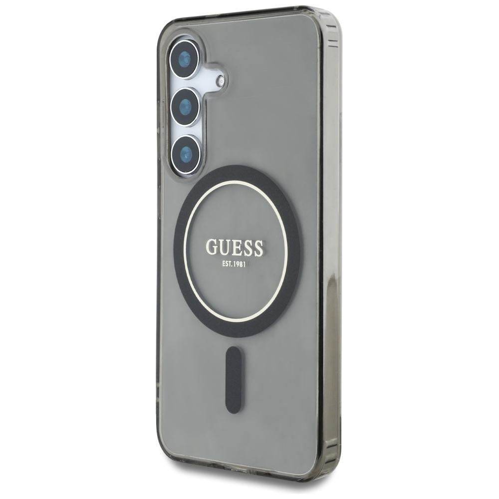 Guess MagSafe dėklas Samsung Galaxy S25 – juodas
