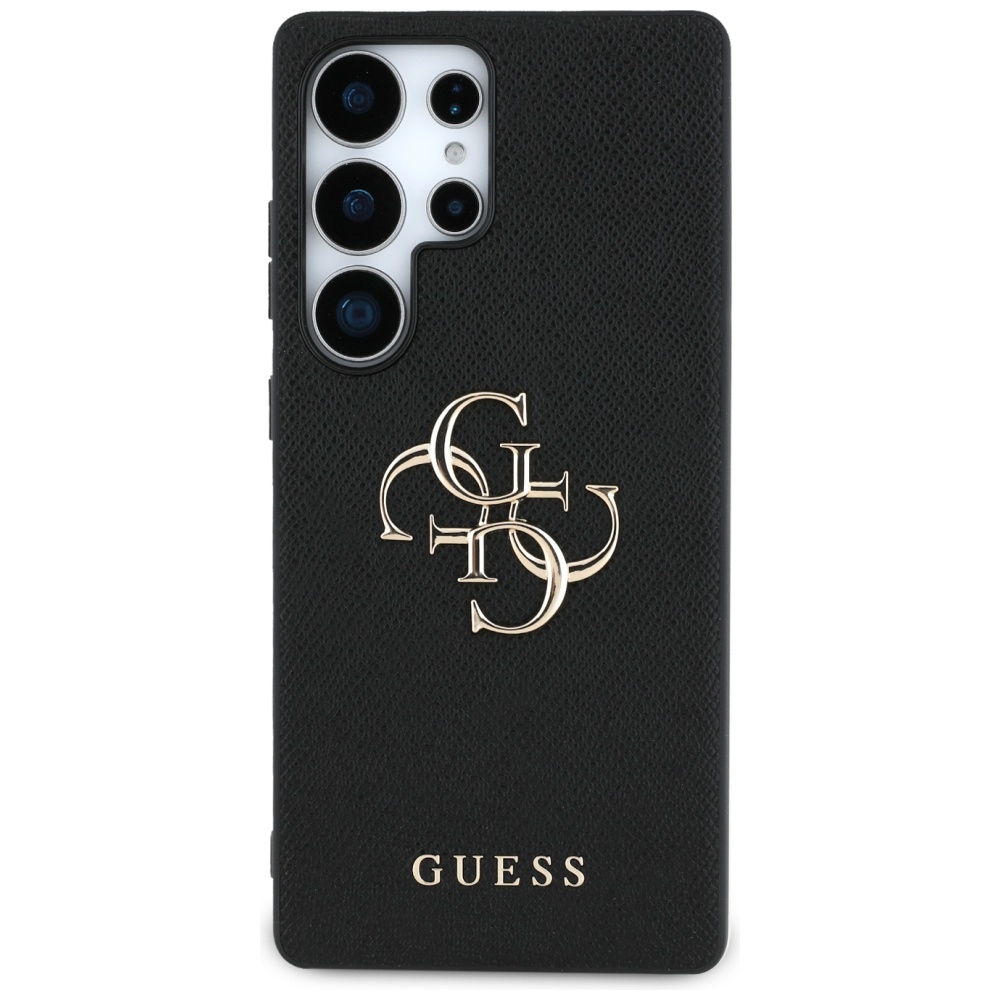 Guess Grained Big 4G Logo Small Classic Logo dėklas Samsung Galaxy S25 Ultra - juoda