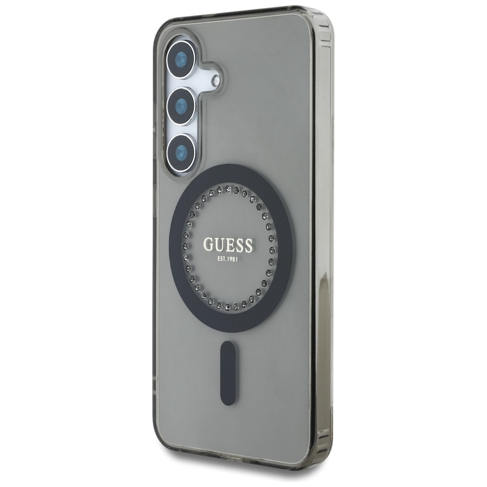 Guess MagSafe dėklas Samsung Galaxy S25 – juodas
