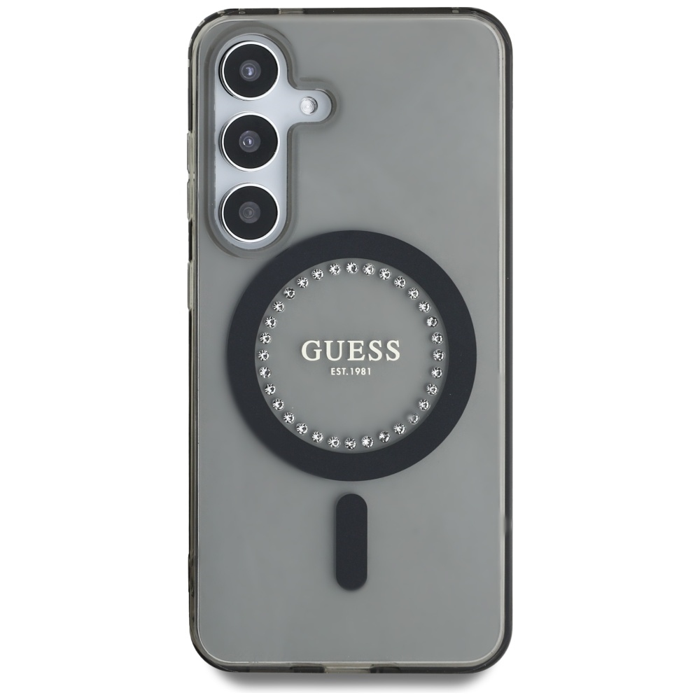 Guess MagSafe dėklas Samsung Galaxy S25 – juodas