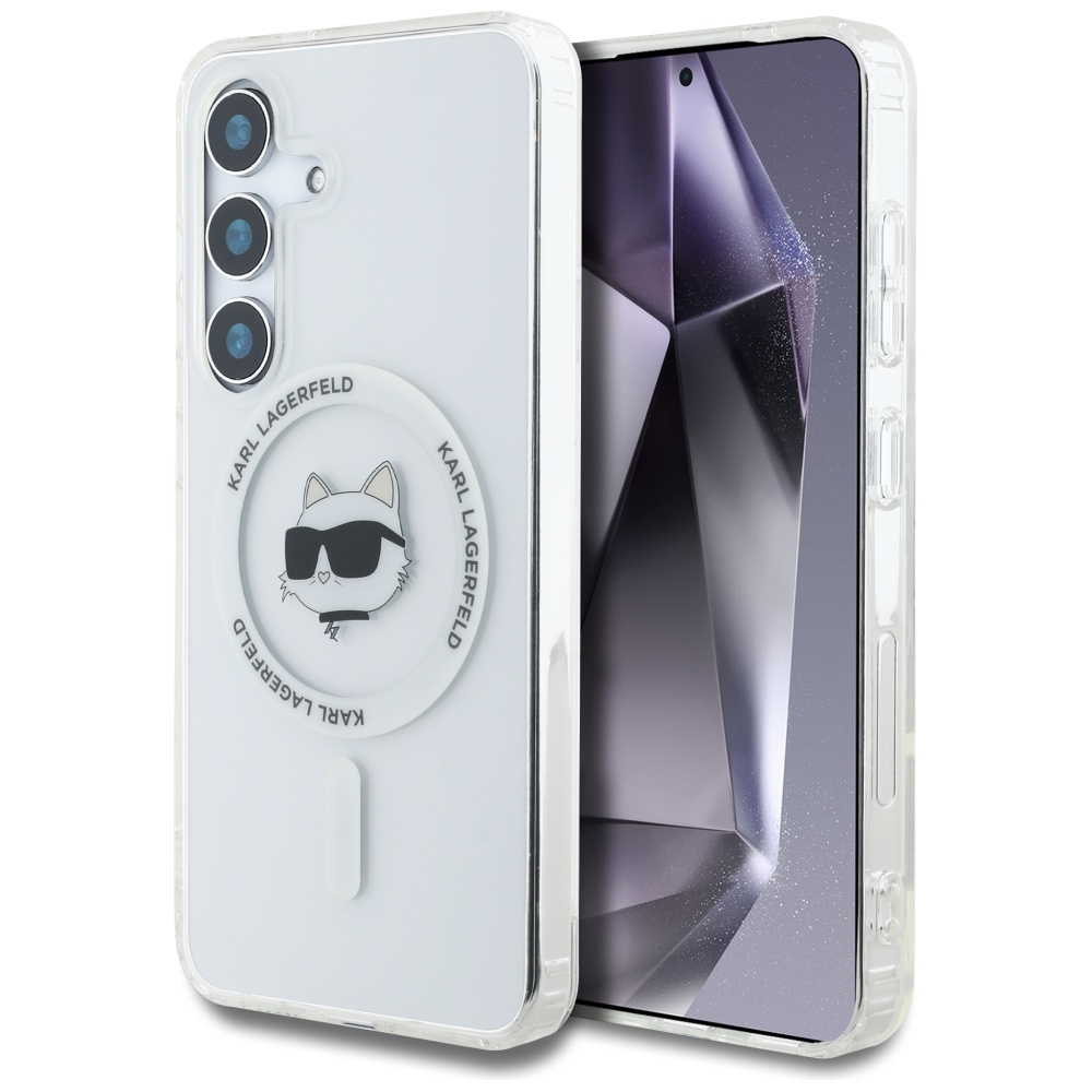 Karl Lagerfeld MagSafe dėklas Galaxy S25 – baltas