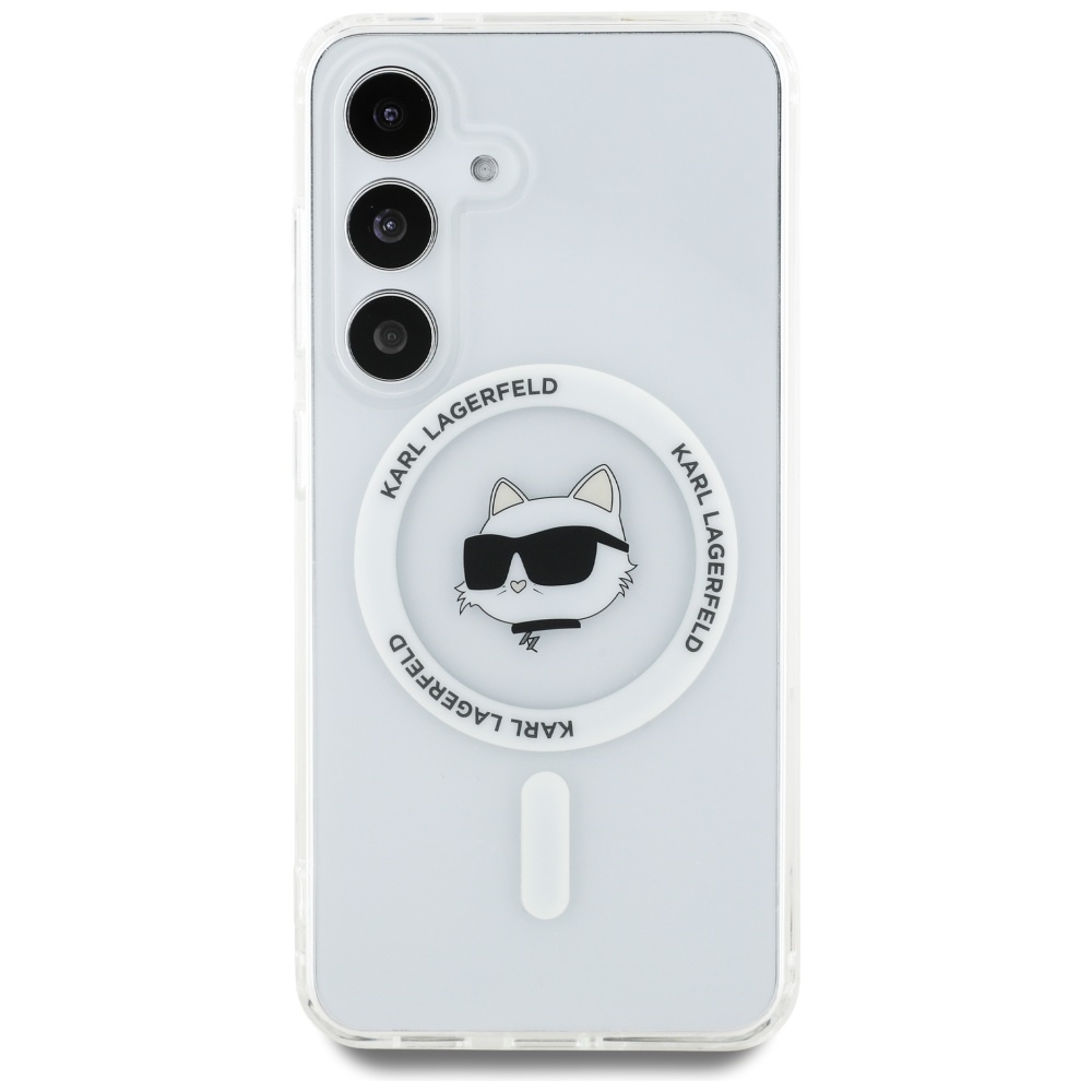 Karl Lagerfeld MagSafe dėklas Galaxy S25 – baltas