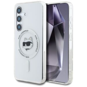 Karl Lagerfeld Choupette MagSafe dėklas Galaxy S25+ – baltas