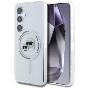 Karl Lagerfeld MagSafe dėklas Samsung Galaxy S25 – baltas
