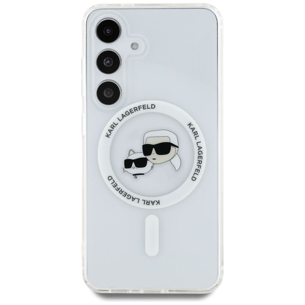 Karl Lagerfeld MagSafe dėklas Samsung Galaxy S25 – baltas